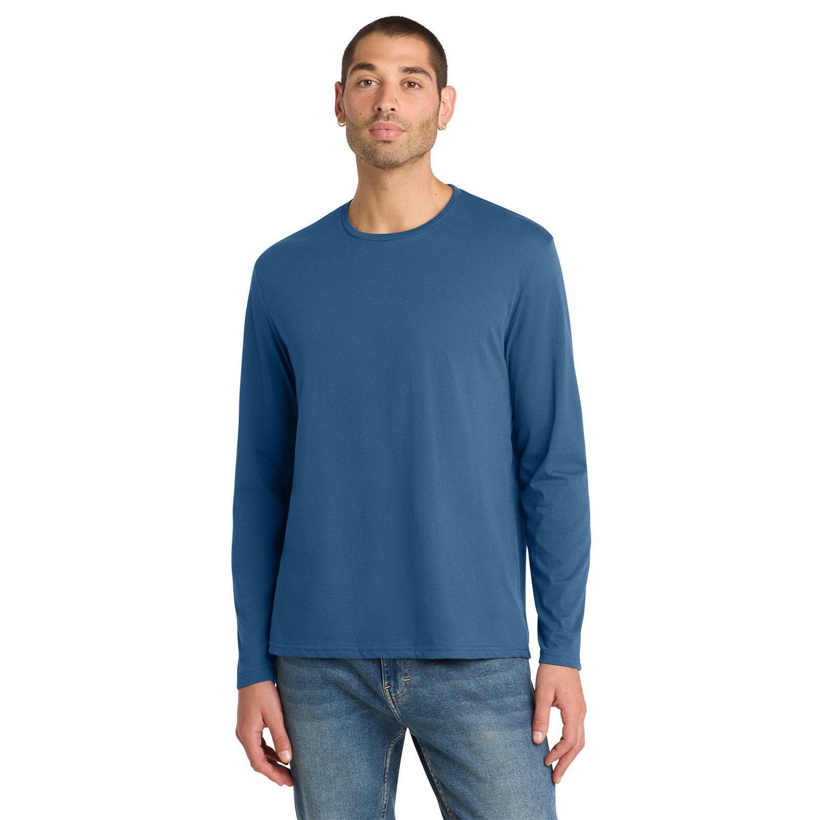 District Threads Blue Long Sleeve Crew Neck TShirt Mens Size Medium District Threads Blue Long Sleeve Crew Neck TShirt Mens Size Medium